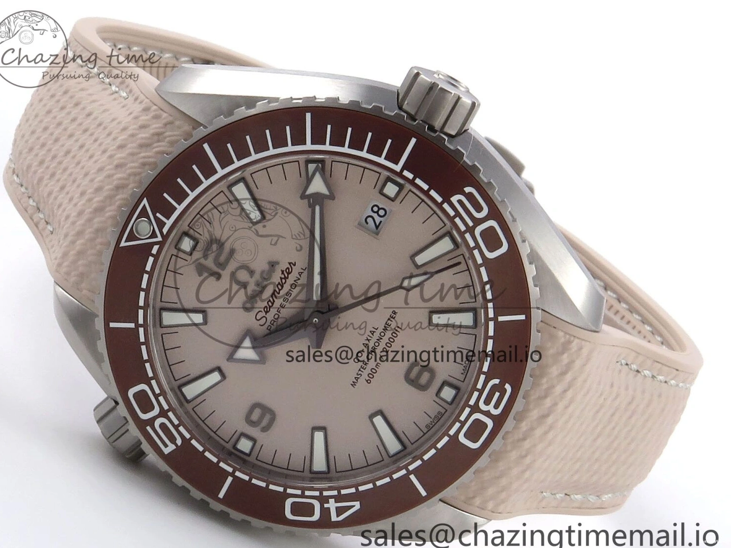 0323 Planet Ocean 43.5mm SS VSF 1:1 Best Edition Brown Bezel Sand Dial on Sand Rubber Strap A8900 Super Clone Neat 7710